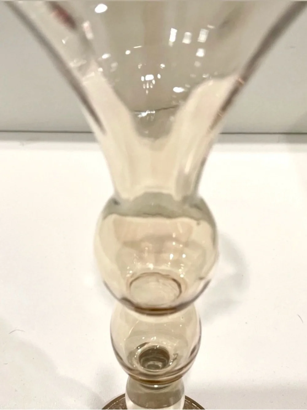 Bombay Glass Vintage Champagne & Gold Carnival Glass Vase | Opalescent